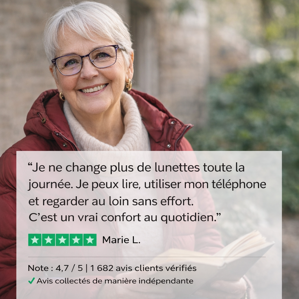 Clairena™ – Lunettes Progressives Intelligentes - Vision de près et de loin